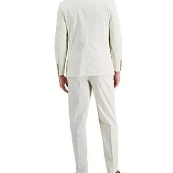 Nautica Men's 2-pc suit Modern-Fit Stretch Cotton Suit Off White 40R W34 E091421 - Picture 3 of 7